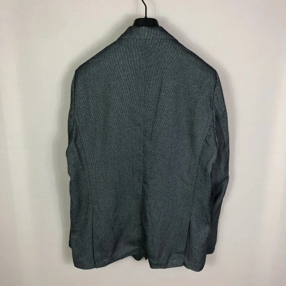 Mens navy Pin Dot Camo Lined Sport Coat Jacket Size 40L